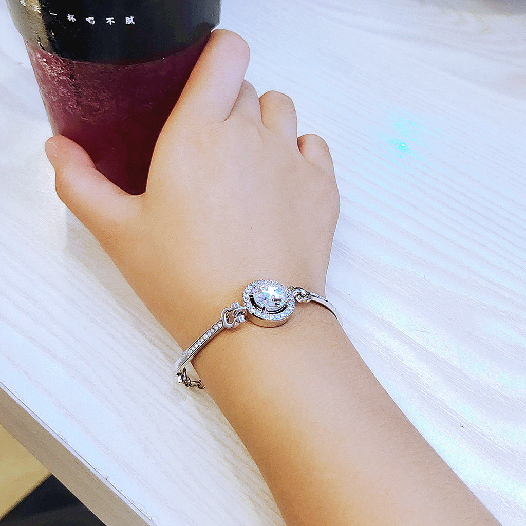 Fashionable and versatile temperament ins bracelet for women with simple sparkling diamonds (10 pieces)