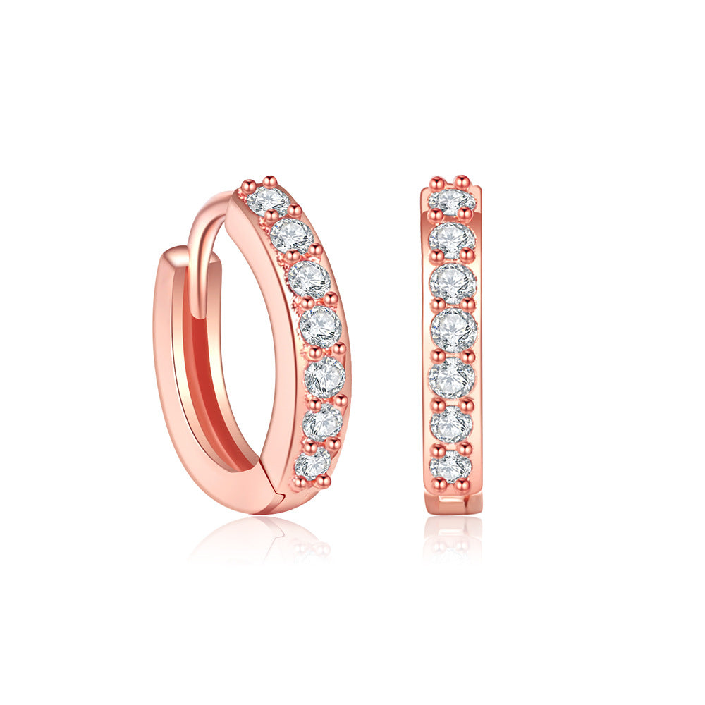 Fashionable small ear bone ear buckle circular earrings (10 pieces)