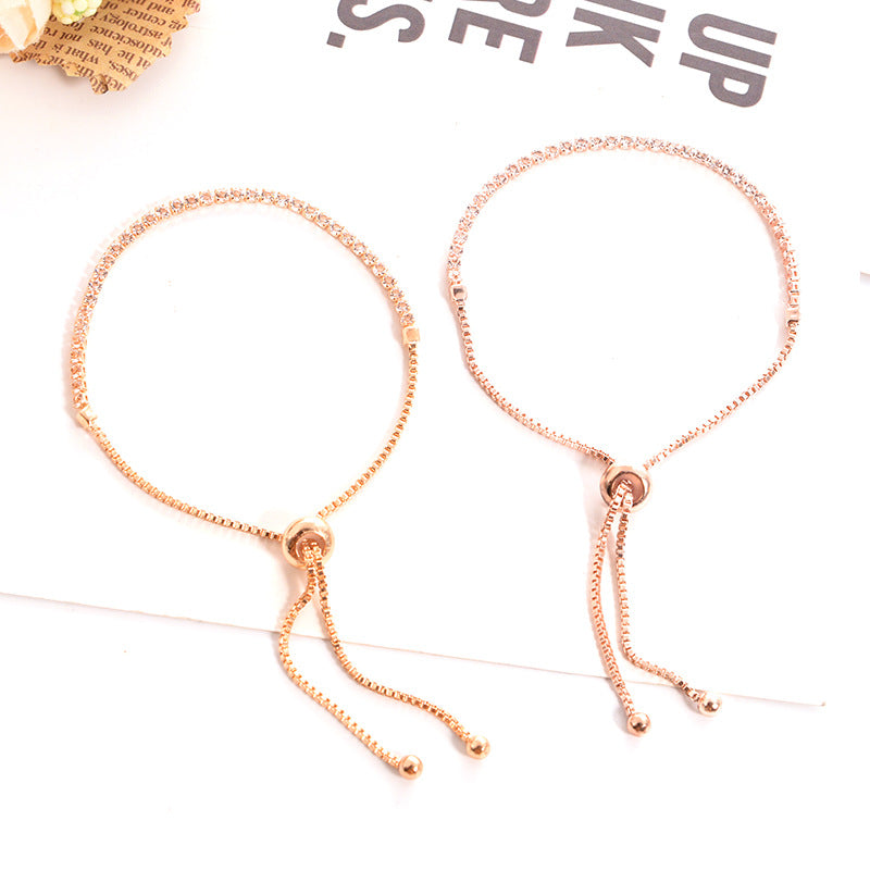 Exquisite diamond studded crystal sliding bracelet (10 pieces)