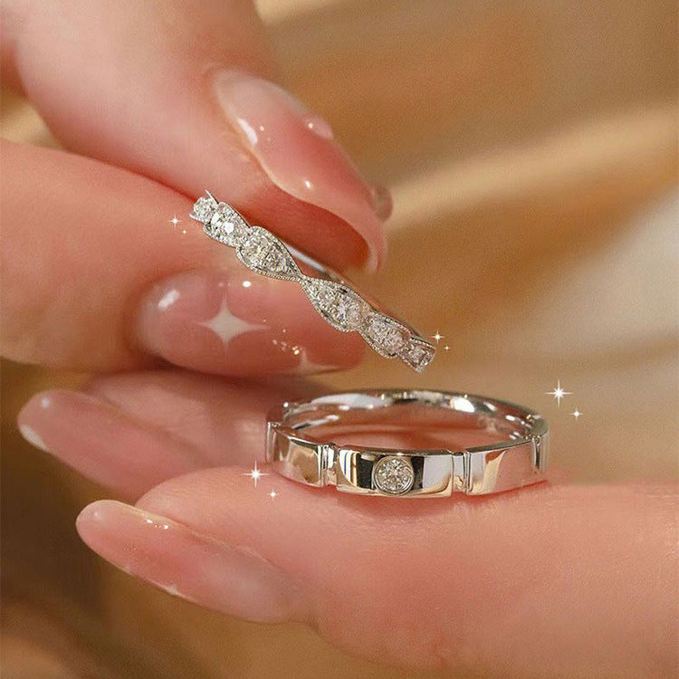 Light luxury niche couple rings for men and women (10 pieces)