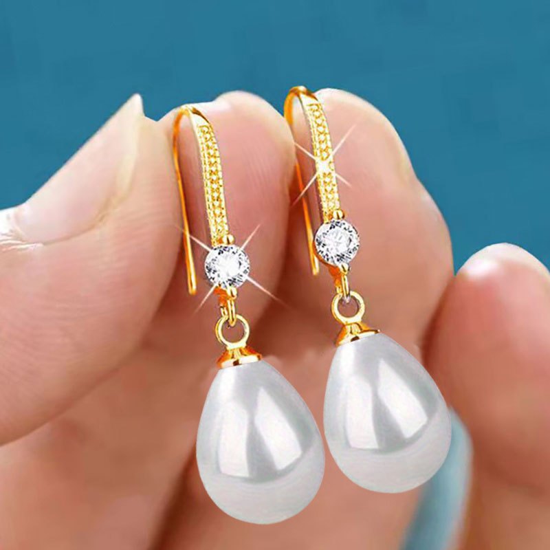 Water droplet pendant oval earrings (10 pieces)