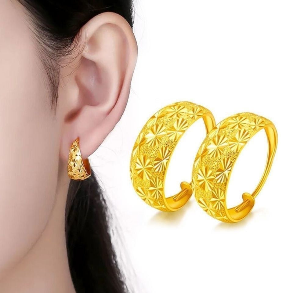 Golden Starry Sky Earrings Female Transport Gold Plated Earrings (10 pieces)