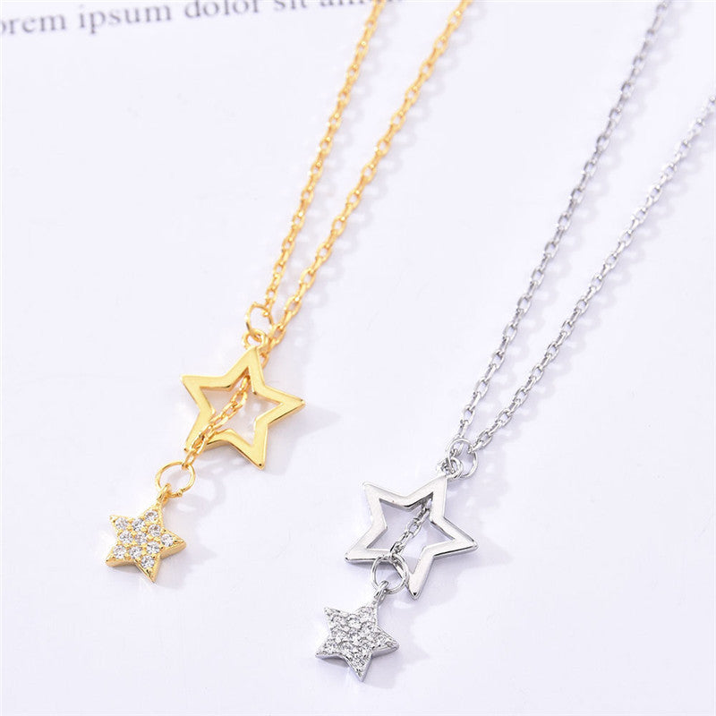 Sparkling Diamond Star Necklace(10pcs)