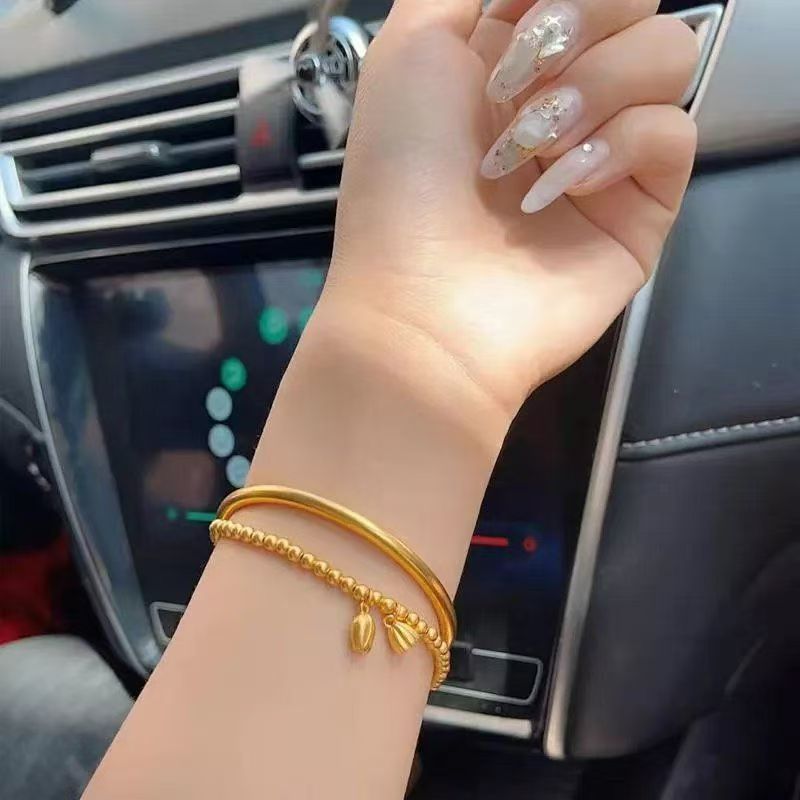 Two Generations of Huanlian Pong Imitation Gold Bead Bracelet Inherited from Ancient Law (10 pieces)