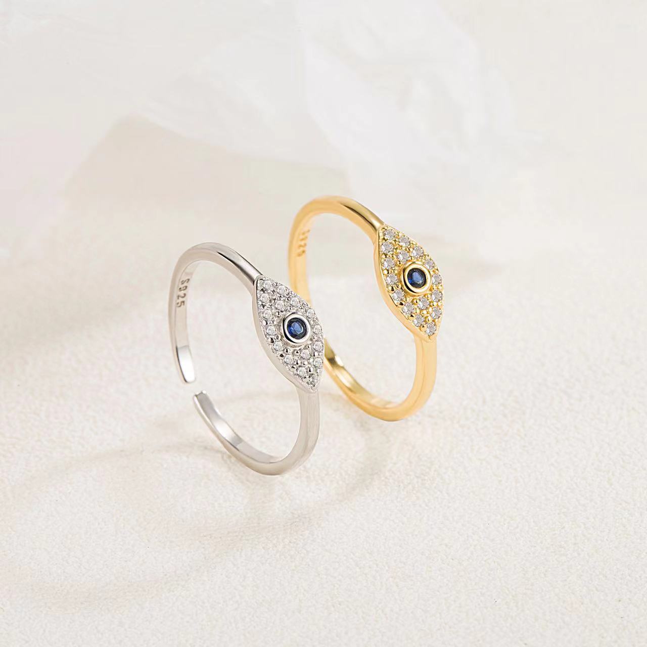Fashionable and minimalist blue eye ring（10pcs）