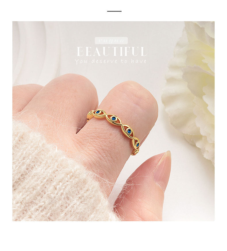 Devil's Eye Ring Women's Fashion Simple Blue Eyes (10 pieces)
