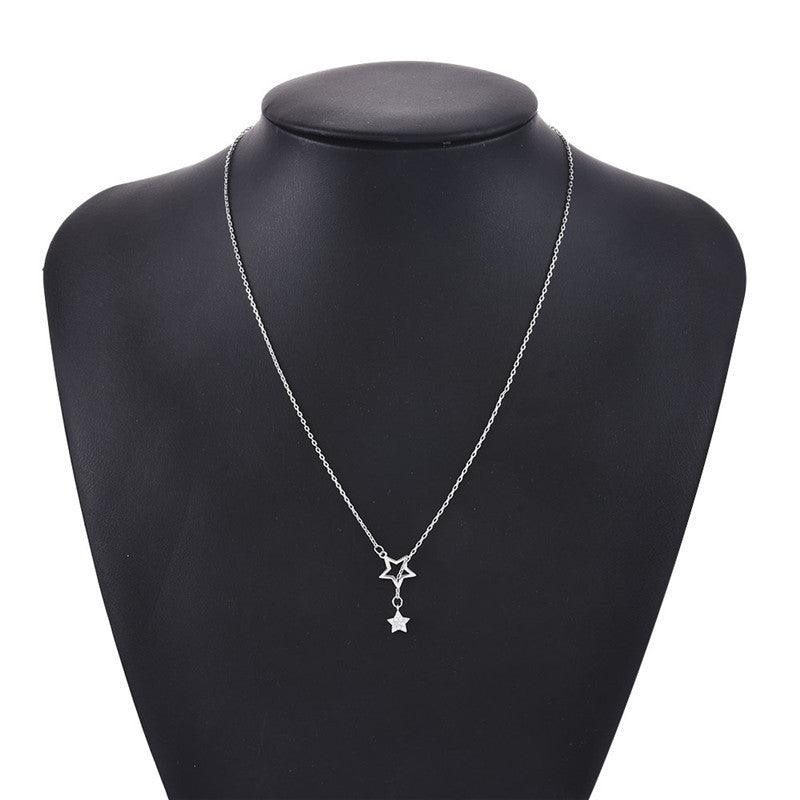 Sparkling Diamond Star Necklace(10pcs)
