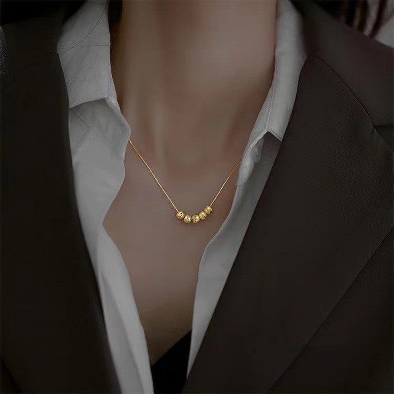 Transport bead necklace, female design pendant, light luxury, niche temperament, elegant (10 pieces)