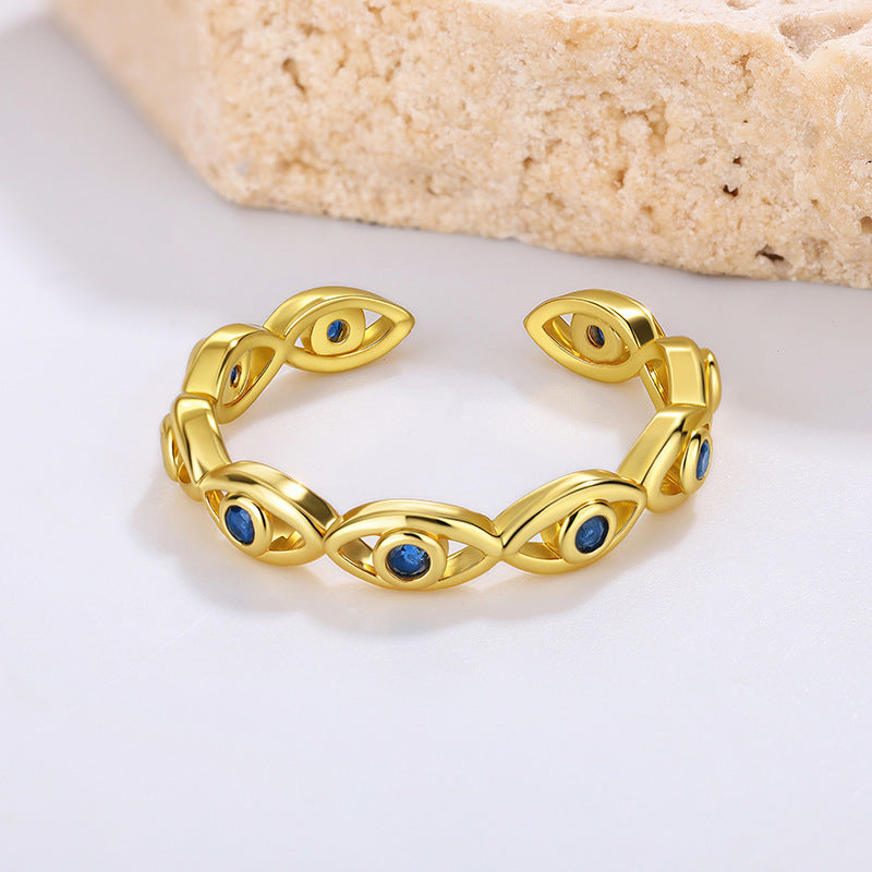 Devil's Eye Ring Women's Fashion Simple Blue Eyes (10 pieces)