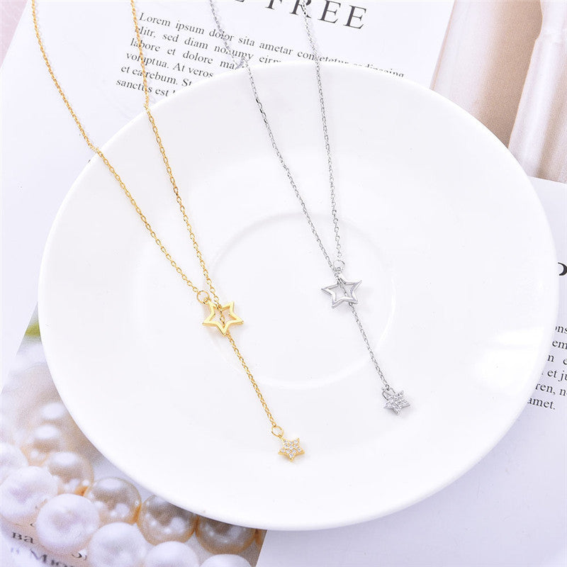 Sparkling Diamond Star Necklace(10pcs)