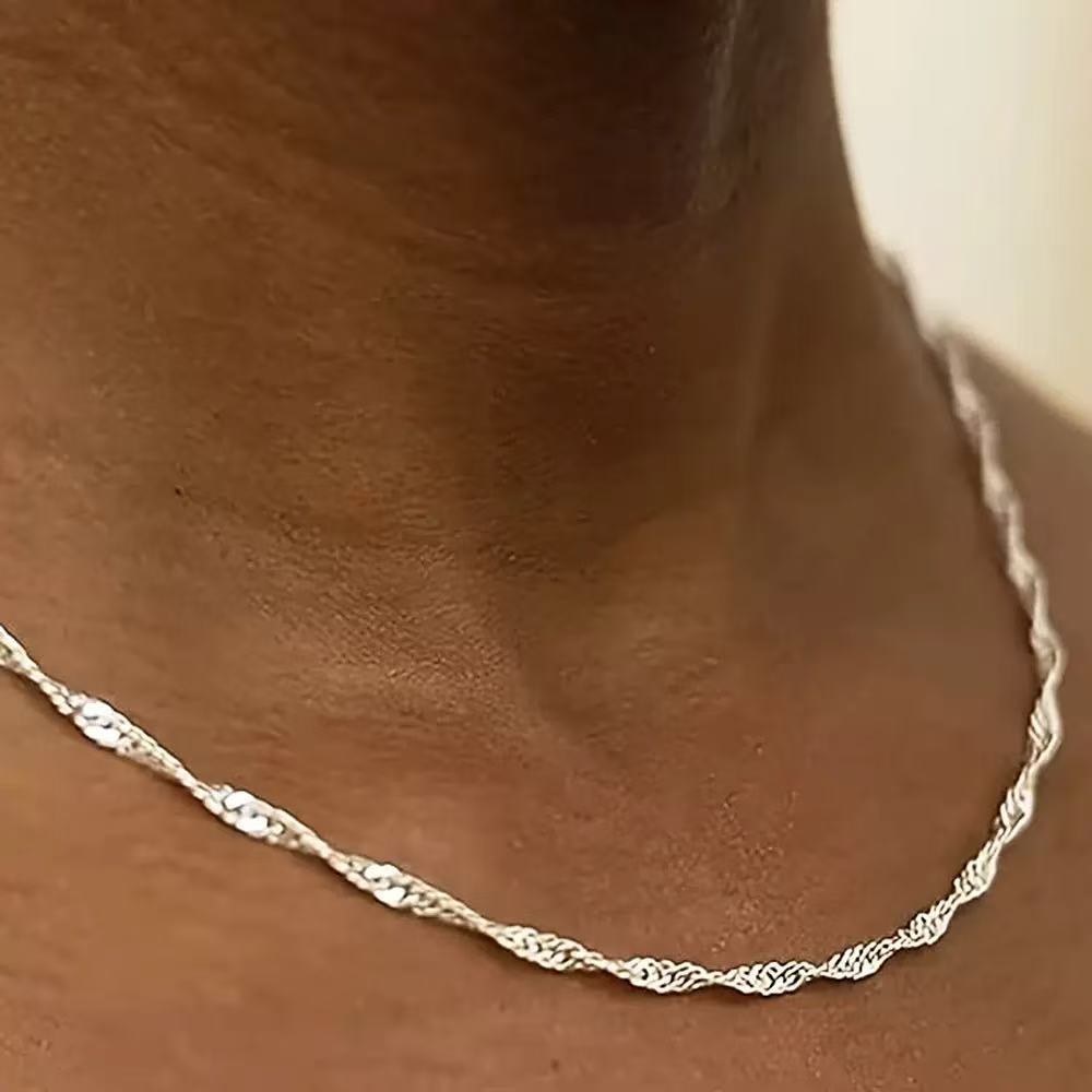 Simple small fresh Fried Dough Twists necklace (10 pieces)