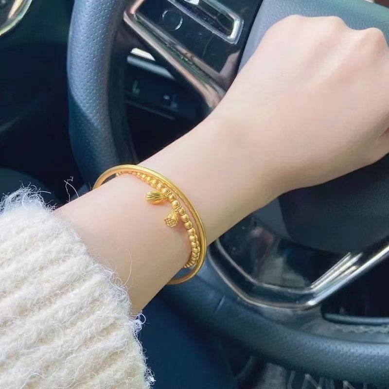 Two Generations of Huanlian Pong Imitation Gold Bead Bracelet Inherited from Ancient Law (10 pieces)