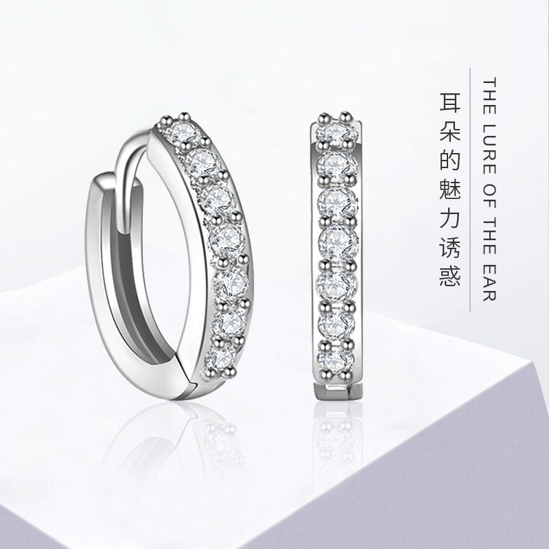 Fashionable small ear bone ear buckle circular earrings (10 pieces)