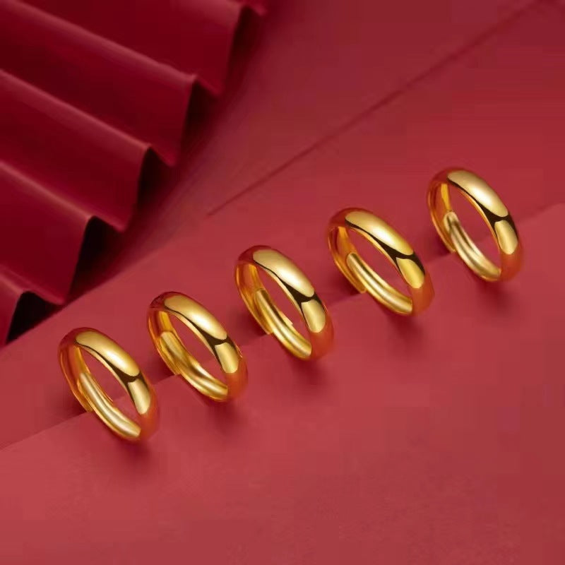 Sand gold smooth ring for couples, adjustable (10 pieces)