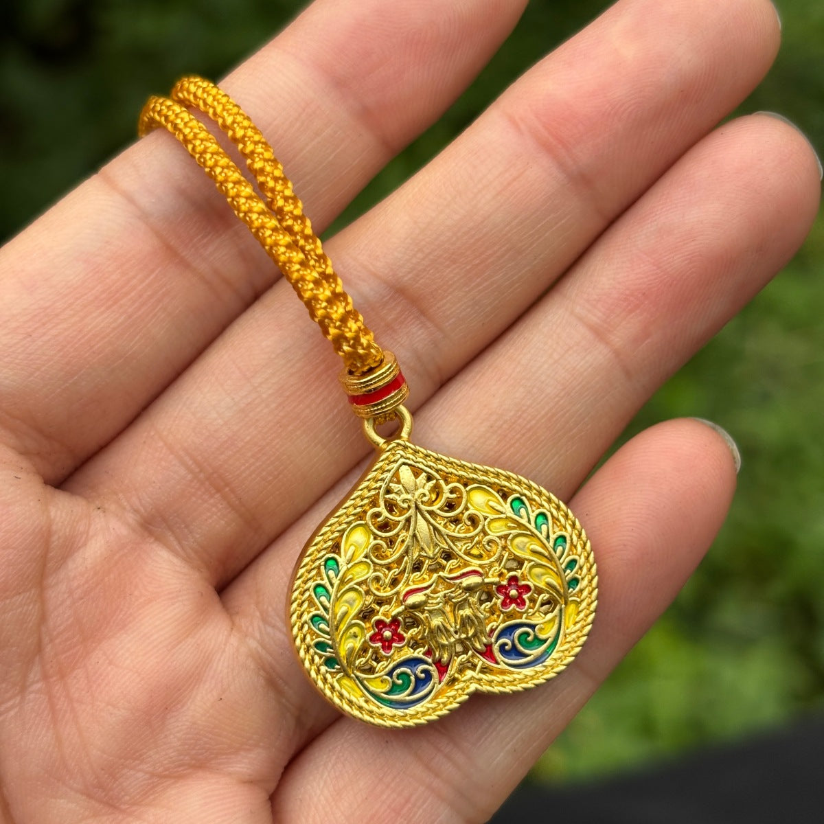 Rotating Sand Gold Fortune Ruyi Sunflower Necklace with Rotating Compass Pendant Necklace Sweater Chain（10 pieces）