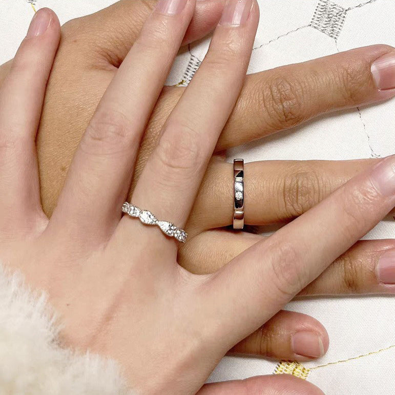 Light luxury niche couple rings for men and women (10 pieces)