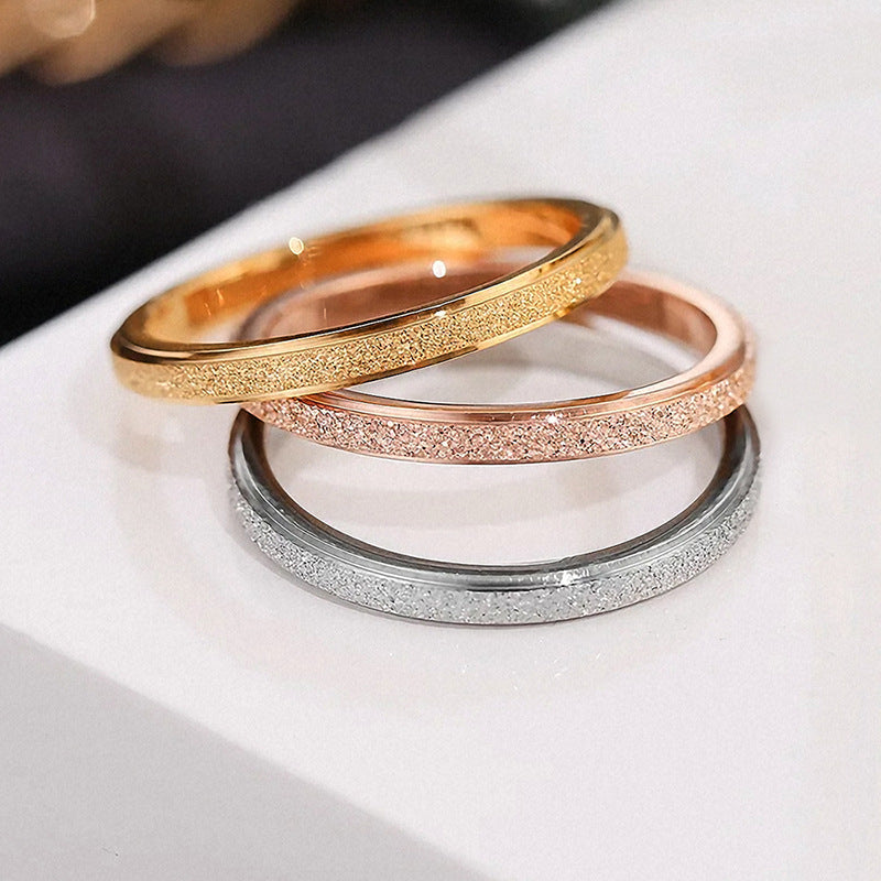 Matte titanium steel ring for male and female niche (10 pieces)