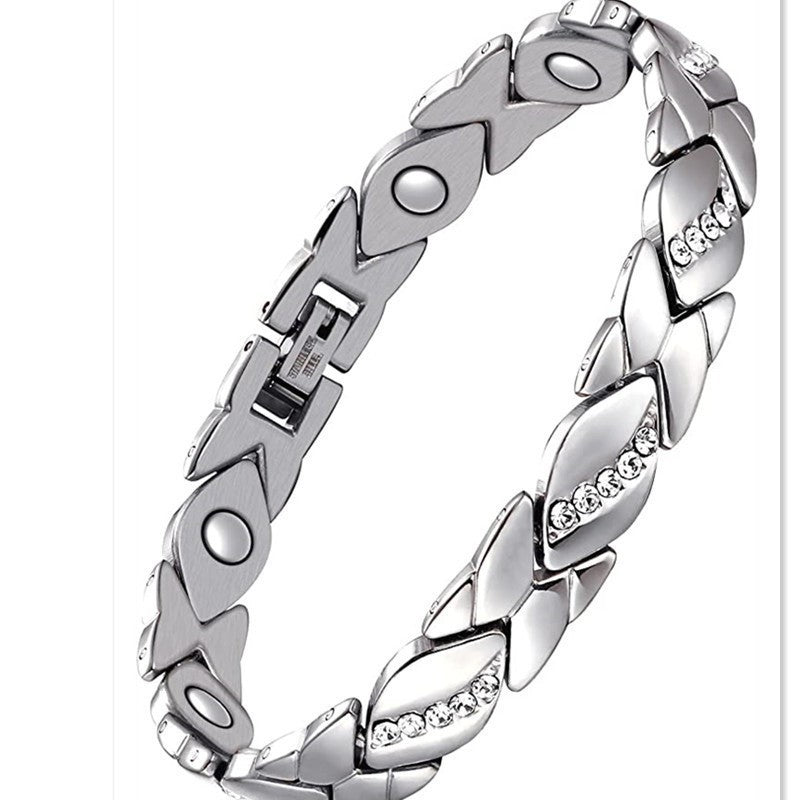 Square Wide Magnet Bracelet for Men Zinc Alloy Plated (10 Pieces)