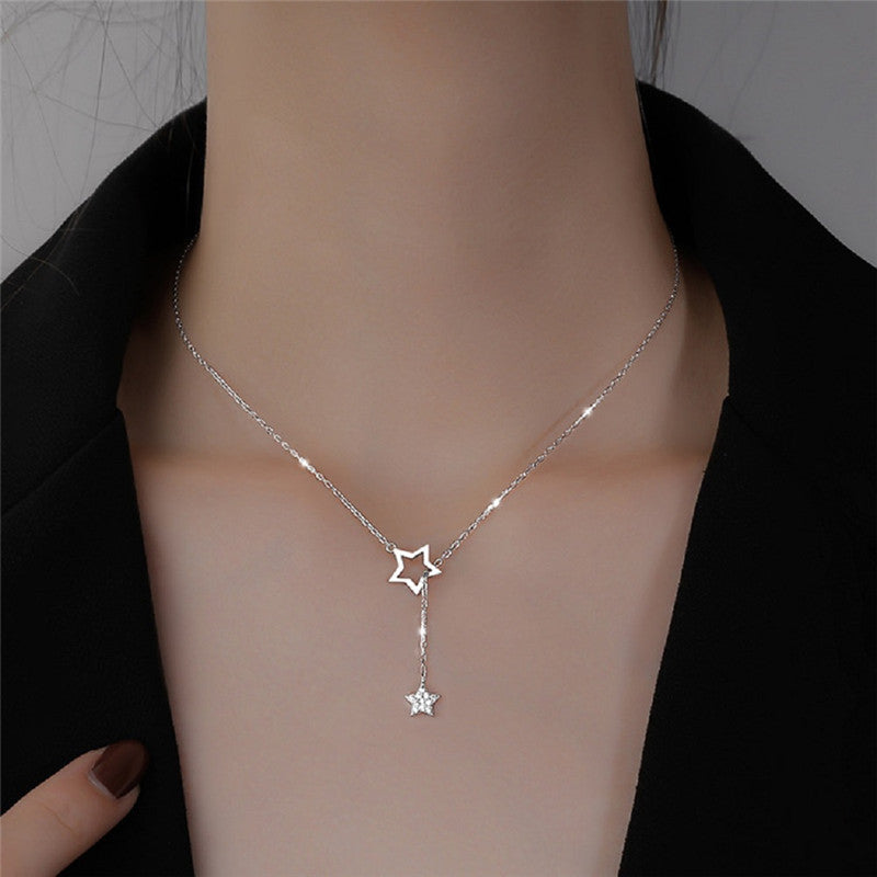 Sparkling Diamond Star Necklace(10pcs)