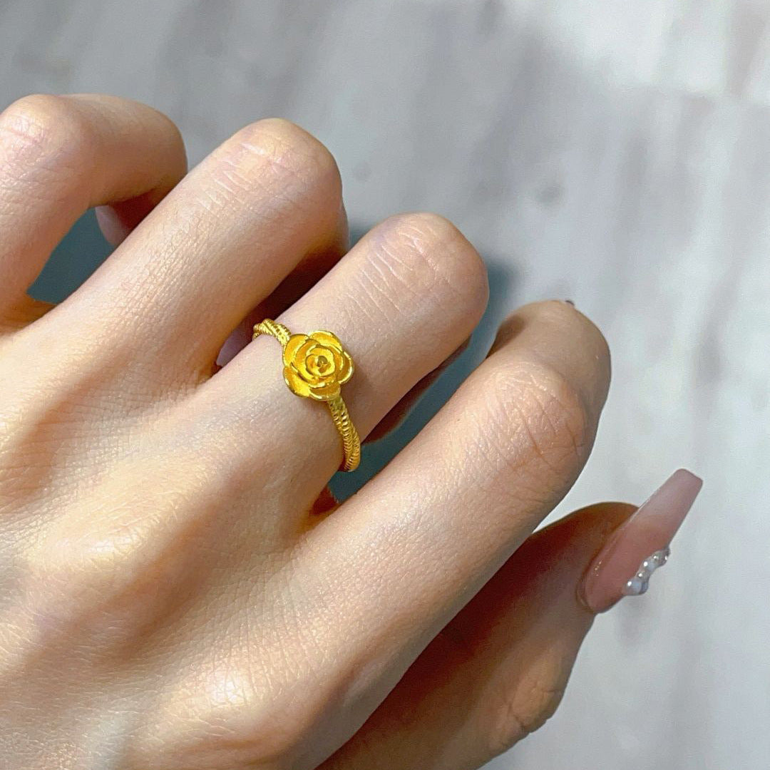 New Forest Rose Ring Female Niche Design High Beauty Ins Style (10 pieces)