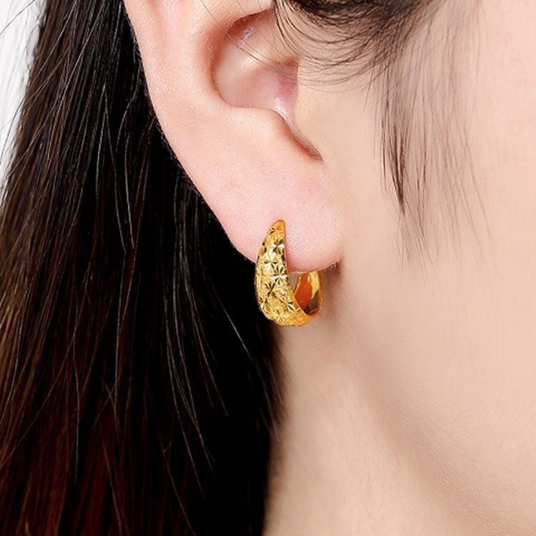 Golden Starry Sky Earrings Female Transport Gold Plated Earrings (10 pieces)
