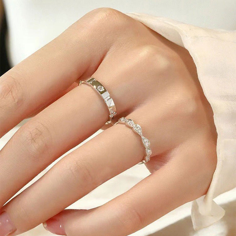Light luxury niche couple rings for men and women (10 pieces)