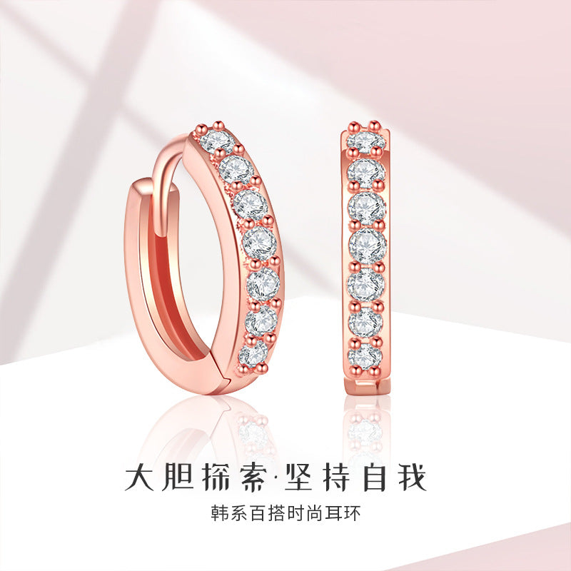 Fashionable small ear bone ear buckle circular earrings (10 pieces)