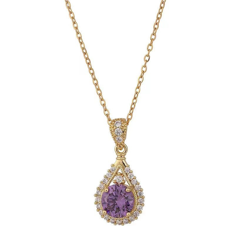 Top selling Water Drop Titanium Steel Violet Pendant (10 pieces)