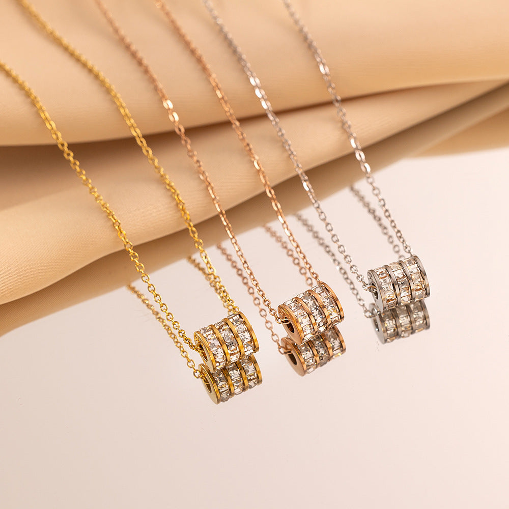 New Little Man Waist Titanium Steel Necklace for Women (10 pieces)