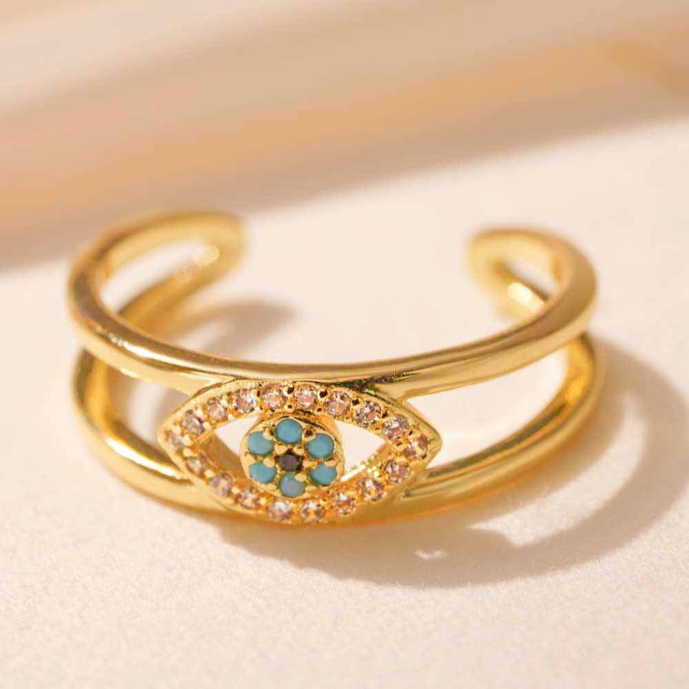 Hot selling Instagram Devil's Eye Ring, female mouth does not fade (10 pieces)