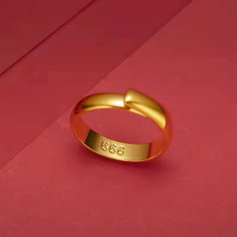 Sand gold smooth ring for couples, adjustable (10 pieces)
