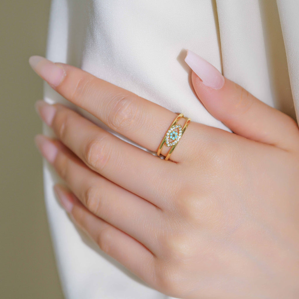 Hot selling Instagram Devil's Eye Ring, female mouth does not fade (10 pieces)