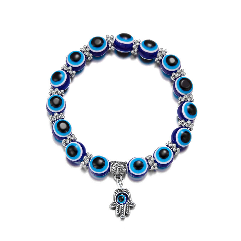 10mm Adjustable Fashion Evil Eye Beaded Bracelet (10 pieces)