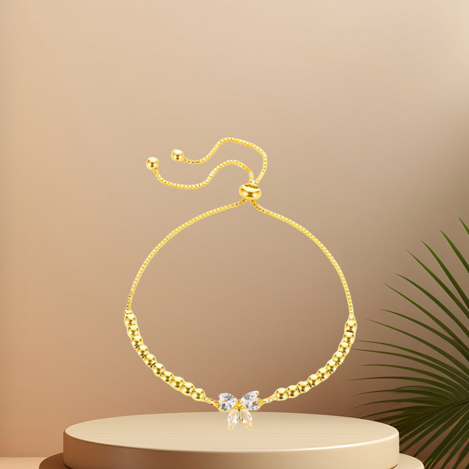 Ins Wind Micro Inlaid Zircon Bow Bracelet (10 pieces)